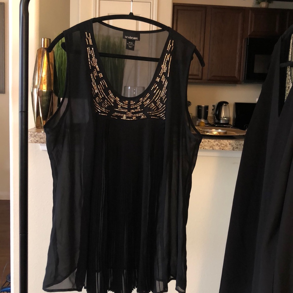 Sheer Lane Bryant Blouse with Beaded Detail